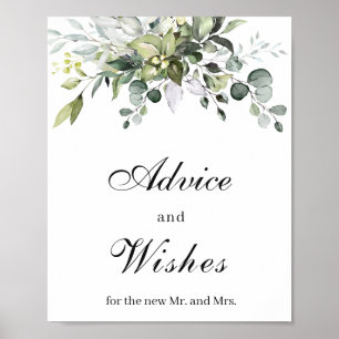 Eucalyptus Advice and Wishes Poster Sign