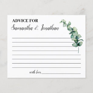 Eucalyptus Advice for Couple Bridal Shower card
