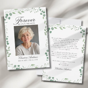 Eucalyptus After Funeral Memorial Sympathy Thank You Card