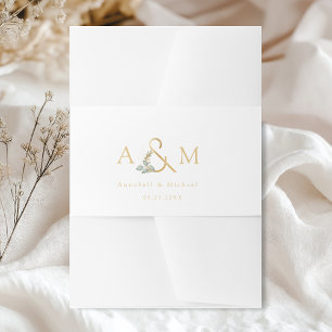 Eucalyptus Ampersand Wedding Invitation Belly Band