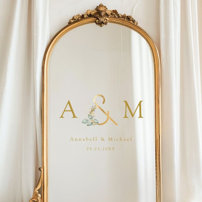 Eucalyptus Ampersand Wedding Window Cling (Eucalyptus Ampersand Wedding Window Cling
Customer specific, elegant, eucalyptus ampersand, wedding,)