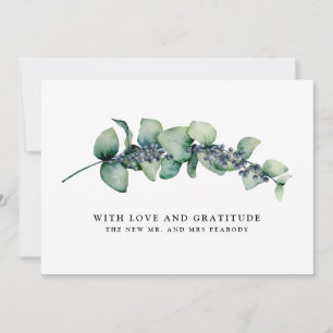 Eucalyptus and Berry Botanical Wedding Thank You