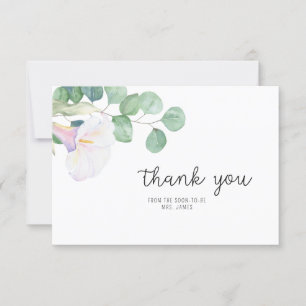 Eucalyptus and calla - Bridal Shower thank you Card