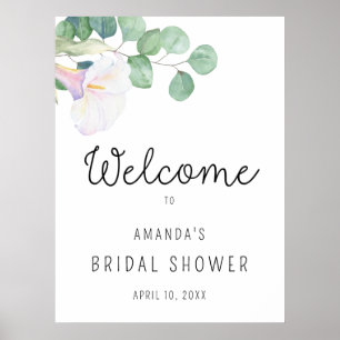 Eucalyptus and calla - Bridal Shower Welcome Sign