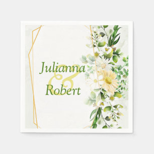 Eucalyptus and daisies  napkins