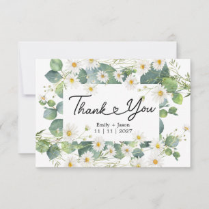 Eucalyptus and daisy botanical thank you card