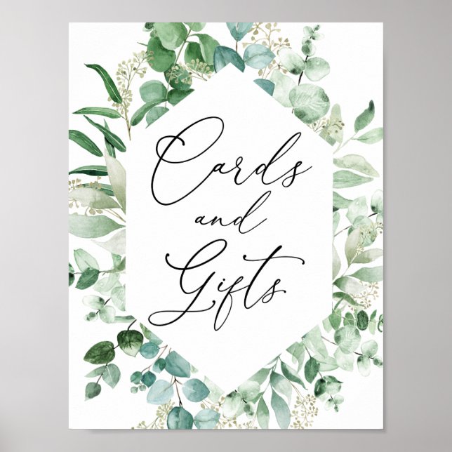 Eucalyptus and Greenery Cards and Gifts Sign (Front)
