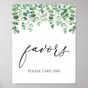 Eucalyptus and Greenery Favors Sign