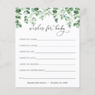 Eucalyptus and Greenery Wishes for Baby Card