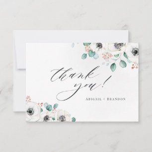 Eucalyptus anemone floral rustic thank you  card
