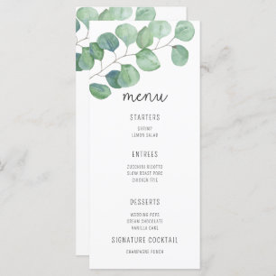 Eucalyptus aquarelle - Menu Mariage