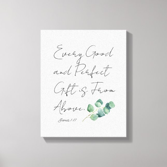 Eucalyptus Baby Girl Nursery Scripture Canvas (Front)