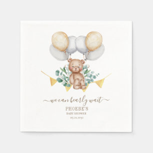 Eucalyptus Baby Shower Bearly Wait Bear Napkin