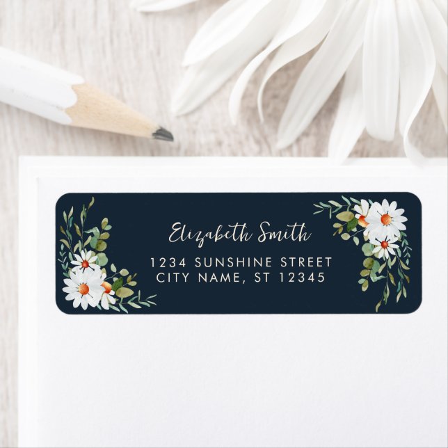 Eucalyptus & Baby shower Daisy Adresse de retour (En situation)