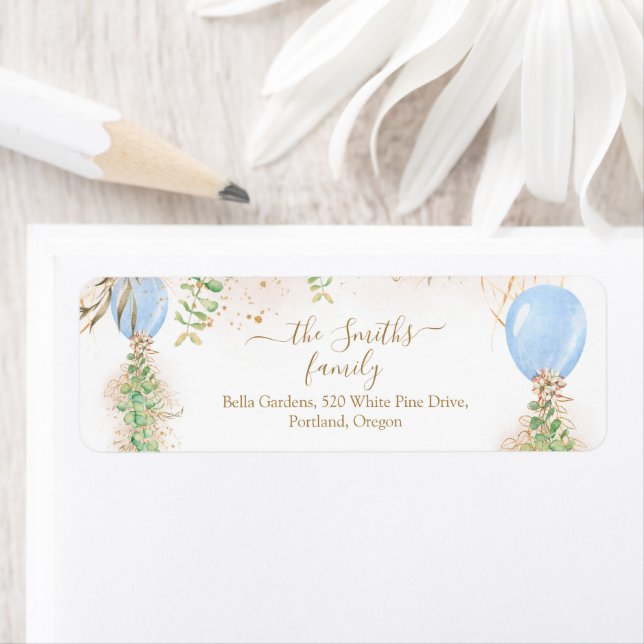 Eucalyptus Baby shower de verdure Adresse de retou (En situation)