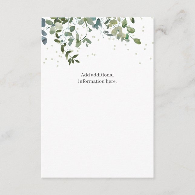 Eucalyptus Baby Shower Enclosure Card (Front)