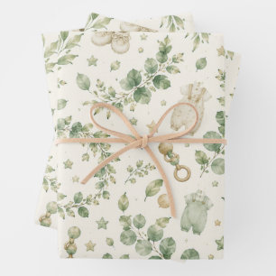 Eucalyptus Baby Shower Gender Neutral Gift Wrap