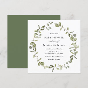 Eucalyptus Baby Shower Invitation