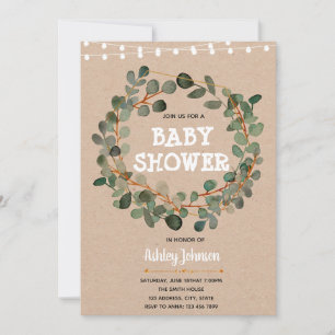 Eucalyptus baby shower invitation