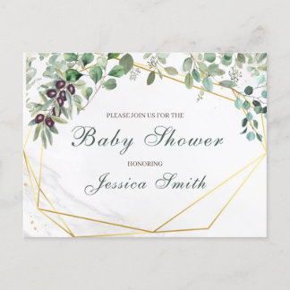 Eucalyptus Baby Shower Invitation Postcard