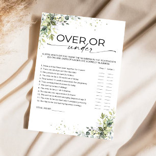 Eucalyptus Baby Shower Over or Under Game