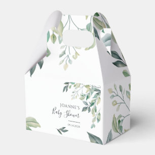 Eucalyptus Baby Shower Succulent Botanical Script Favor Box