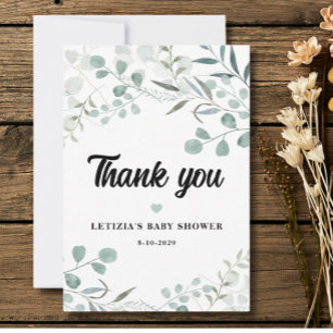 Eucalyptus Baby Shower Thank You Card