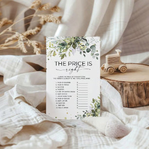 Eucalyptus Baby Shower The Price Is Right Game
