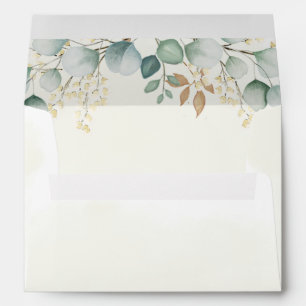 Eucalyptus Baby Shower Watercolor Invitation Envelope