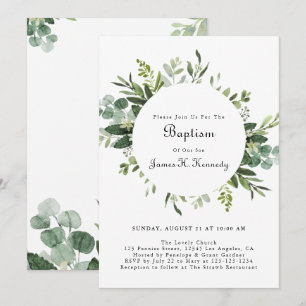 Eucalyptus Baptême de verdure Invitations
