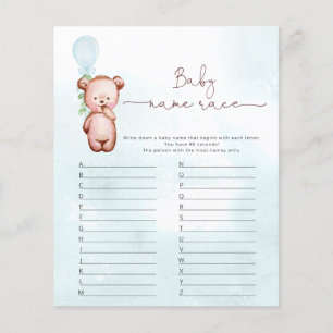 Eucalyptus Bear Baby Name Race Baby Shower Game