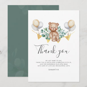 Eucalyptus Bear Baby Shower Thank You Card