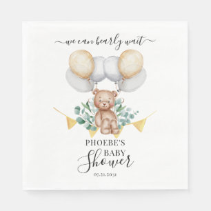 Eucalyptus Bear Baby Shower We Can Bearly Wait Napkin