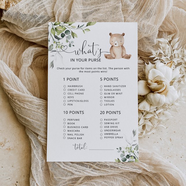 Eucalyptus bear Whats in your purse game (Creator Uploaded)