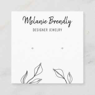 Eucalyptus Black White Jewellery Earring Display Square Business Card