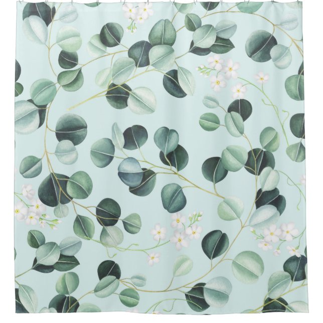 Eucalyptus Bliss: Turquoise Watercolor Pattern. (Front)