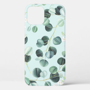 Eucalyptus Bliss: Turquoise Watercolor Pattern. iPhone 12 Case