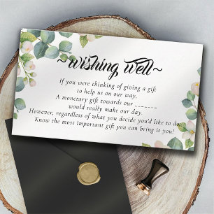 Eucalyptus Bloom Wishing Well for Wedding Enclosure Card