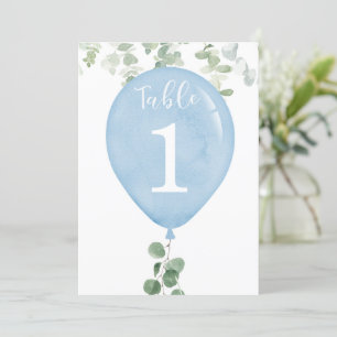 Eucalyptus blue balloon 5"x7" table numbers