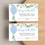 Eucalyptus blue balloon baby shower diaper raffle enclosure card<br><div class="desc">For more advanced customization of this design,  simply select the "Customize It" button above!</div>