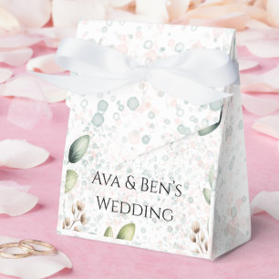 Eucalyptus Blush Alcohol Ink Wedding Favor Box