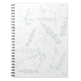 Eucalyptus & Blush Floral Subtle Botanical Notebook