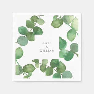 Eucalyptus Boho Greenery Floral Napkin