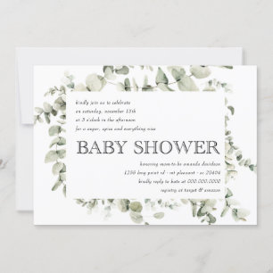 Eucalyptus Boho Rainbow Gender Neutral Baby Shower Invitation