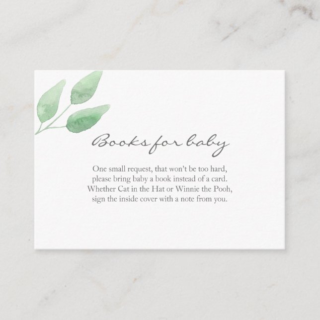 Eucalyptus Books for baby Baby Shower Card (Front)