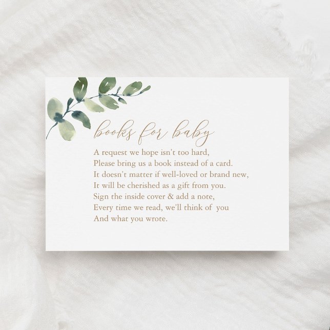 Eucalyptus Books for Baby Book Request Enclosure Card (Creator Uploaded)