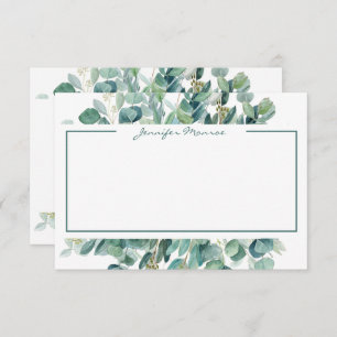 Eucalyptus border personalized lined card