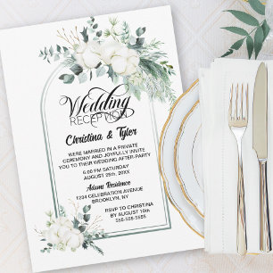 Eucalyptus Botanical Arch Wedding Reception Invitation