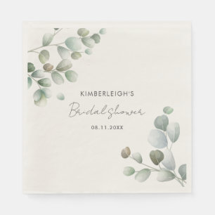 Eucalyptus Botanical Bridal Shower Paper Napkin