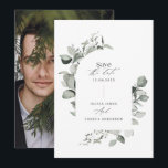 Eucalyptus botanical elegant photo simple wedding  save the date<br><div class="desc">Eucalyptus botanical elegant modern photo simple stylish wedding</div>
